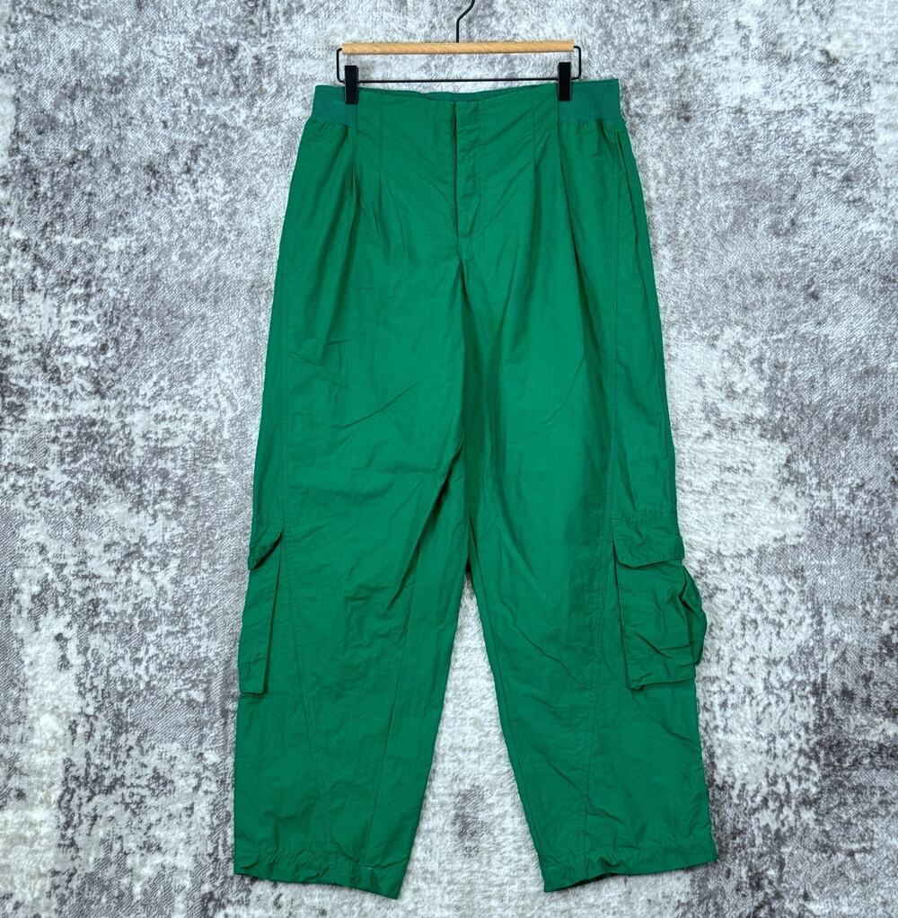 Free People Movement Pants Large Womens Green Relaxed Fit Cotton Cargo